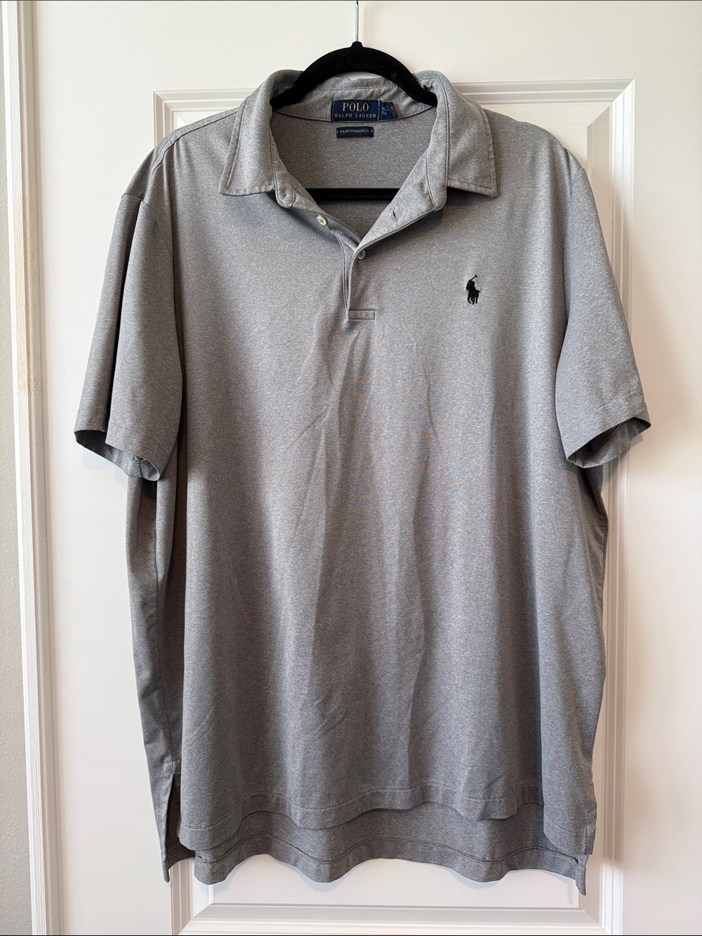 Performance Polo by Ralph Lauren Gray Short-Sleeve Polo with Embroidered Pony